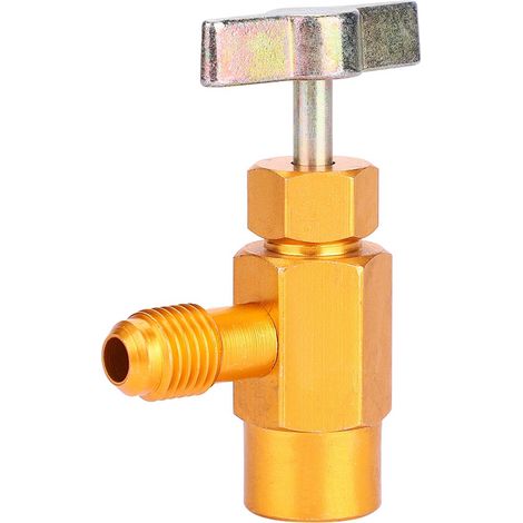 Bouchon de distribution pour R-134a, robinet de recharge AC avec valve filetée 1/2", outil de remplissage frigo auto (1/5)