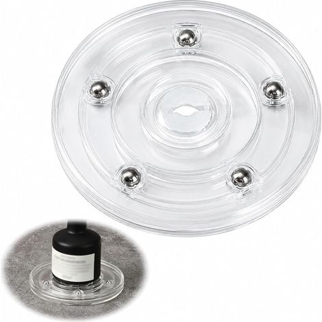 Acrylic Lazy Susan Turntable Tray, 360 Degree Transparent Rotating Tray with Smooth Rotation, Stand Display Stand for Kitchen, Cake and Decoration (1/5)