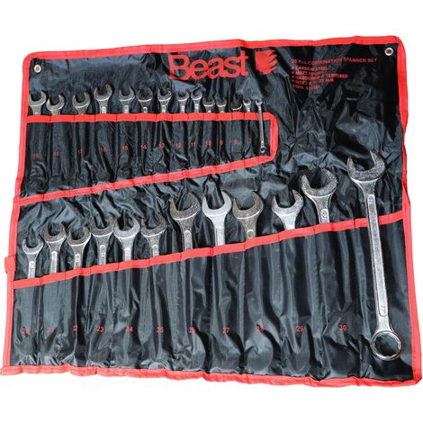 26 teiliger Ringschlüssel Gabelschlüssel Satz 6-32mm in Tasche Ring-Maulschlüssel Set (1/3)