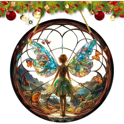 von Sun Sun Butterfly Fairy runder Anhänger aus Acryl im