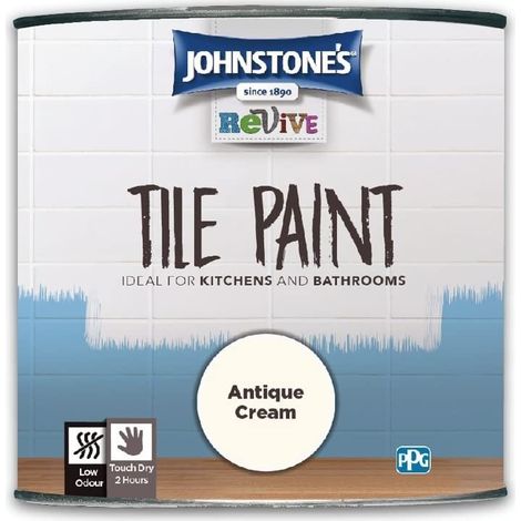 Johnstones Revive Tile Paint for Kitchens & Bathrooms - Antique Cream - 750ml
