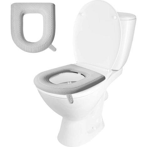Housse de siège de toilette réutilisable, alternative aux housses jetables - Imperméable, antidérapante, pour adultes et enfants (1/5)