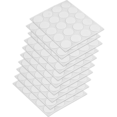 Caches-vis adhésifs - 200 pièces - PVC Blanc - Dissimulation trous et rayures - Meubles et surfaces - Ø 13 mm (1/5)