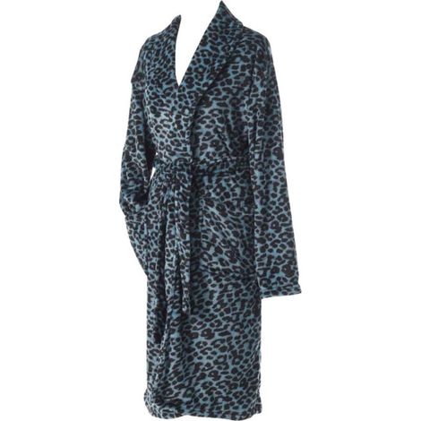 Peignoir Flanelle Imprimé "Léopard" Bleu (1/3)