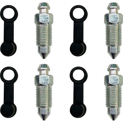 4 Stück Entlüftungsschrauben für Motorradbremssättel, M10x1mm Entlüftungsnippelschrauben mit Staubkappe für Motorrad- und Autobremspumpen (1/5)