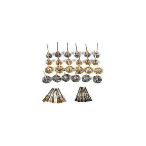Lot de 36 Brosses Métalliques pour Meuleuse d'Angle, Fils en Acier et Laiton, Accessoires de Nettoyage et Décapage Robustes (1/4)