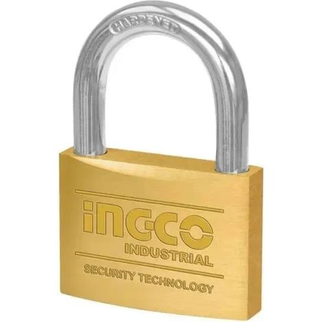 Lucchetto ad arco ottone con 3 chiavi estraibili ottone nichelato lunghezza 30 mm - confezione 1