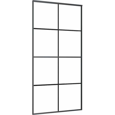 Maison Exclusive - Puerta corredera vidrio ESG y aluminio negro 1