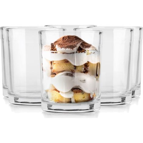 Lot De 6 Coupes À Glace En Verre Transparent Coupes À Dessert Lavables Au Lave-Vaisselle 250 ml (1/5)