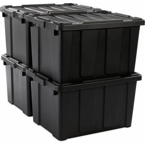 Iris Ohyama Heavy Duty Organisation Boxes, 68L, 4er-Set, Rot, Groß, Robust, Stapelbar, Aufbewahrungsbox, Für Garage, Regale, Umzug, Plastik, Utility, Werkzeugkiste, DDSKT-700 (1/5)