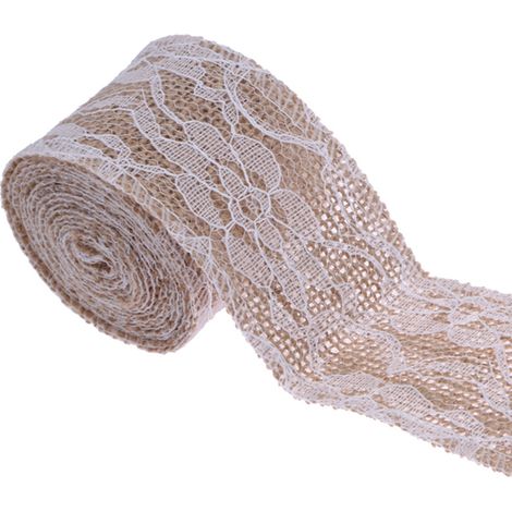 Anleitung zum Selbermachen von Volumen-Spitze aus Jute-Leinen, 6 cm breit, 2 m lang (Vollspitzenperücke) (1/5)