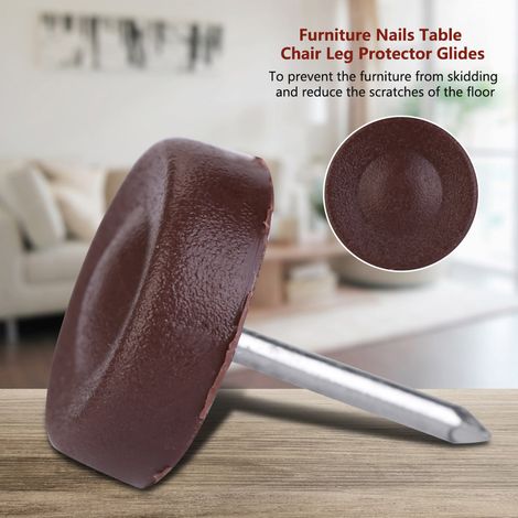 100 pastilles anti-bruit pour pieds de meuble, clous adhésifs antidérapants, patins de protection 18mm x 5mm, lot de 100 (1/4)