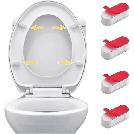 Kit de butée de siège de toilette blanc 4 pièces pour couvercle de bidet, taille universelle ovale solide (1/4)