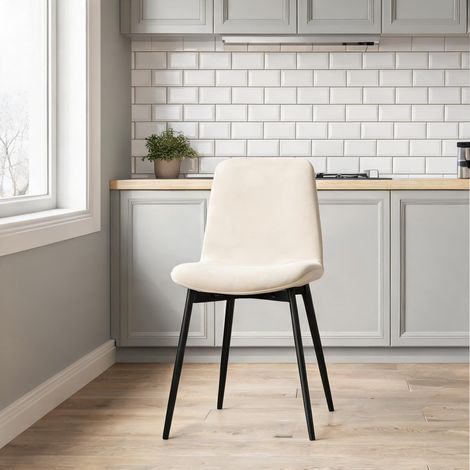 Ensemble table et chaises de cuisine en MDF et métal doré (1/5)