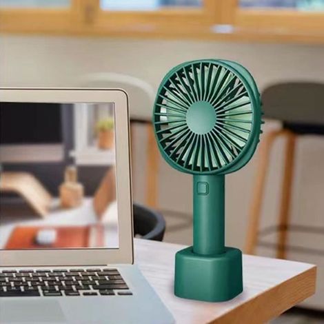 Ventilateur de poche muet vent fort cadeau créatif charge de bureau USB Mini petit ventilateur réglage à trois vitesses Vert (1/4)
