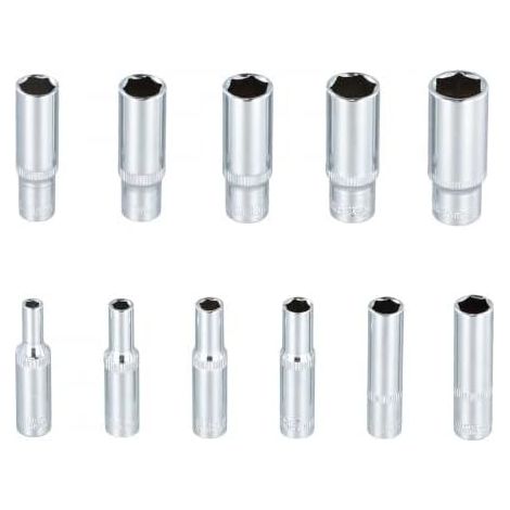 Lot de 11 Douilles Longues, Coffret Douille Longue, Jeu Hexagonales, 4-14mm, 50 mm long, Hexagonales - (1/5)