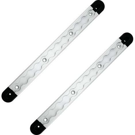 Ensemble de 2 rails d'arrimage en aluminium pour câbles aériens avec 4 embouts, barre de verrouillage de 300 mm, rails d'arrimage pour câbles aériens, rail d'arrimage de fixation de charge pour camion (1/5)