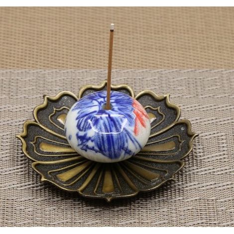 Lntyq PCS Räuchergefäß Lotusstäbchen Räucherstäbchenhalter Räucherschale für Stäbchen Räuchergefäß mit Aschefänger Räucherschale für Stäbchen 88 31 mm Bronze (1/5)