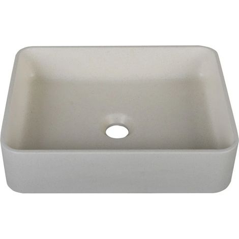 Lavabo da appoggio sabbia rettangolare bianco 406x304x101 mm senza piletta (1/4)