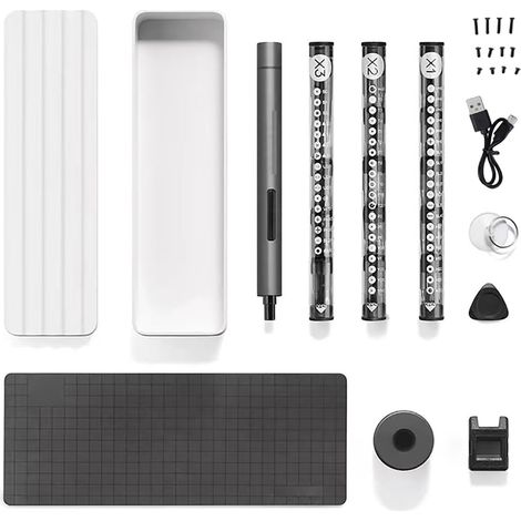Tournevis, Couple de 0,15 à 3 Nm, 56 Embouts Magnétiques, éclairage LED, Boîtier Compact et Ergonomique Entièrement en Aluminium, avec Port de Chargement (1F+ 3.6) (1/5)
