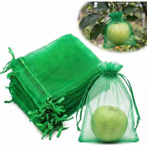 Sac Filet Protection Fruits 15×20cm, 50 Sachets avec Cordon de Serrage Organza Réutilisable, Anti-Oiseaux (1/5)