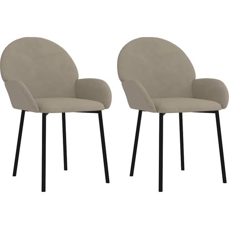 Maison Exclusive - Sedie da Pranzo 2 pz Grigio Chiaro in Velluto (1/5)