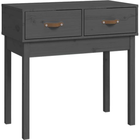 Table console，Table d'appoint，Bout de canapé，Meuble d'entrée Gris 76,5x40x75 cm Bois massif de pin
