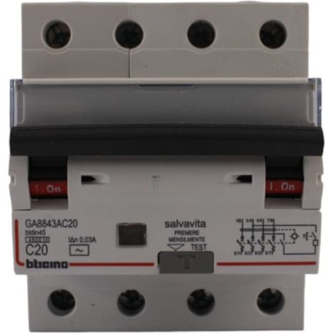 Interruttore Magnetotermico F Ac 4P 20A4,5Ka 30Ma 4 (Bticino Cod. Ga8843Ac20) (1/3)