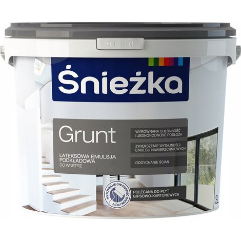 Śnieżka Grunt primer al lattice per interni, emulsione primer 3L