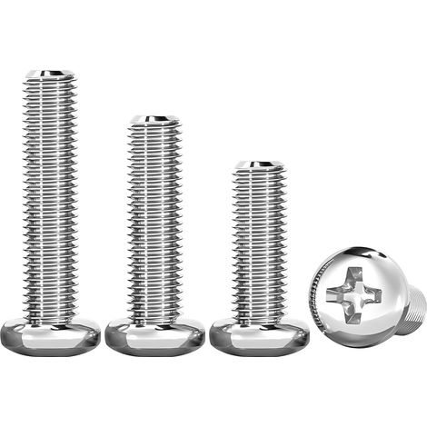 20 Pièces Vis Cruciformes, Vis à Métaux à Tête Cylindrique en Acier Inoxydable, pour Installation de Meubles, M3x10mm (1/5)