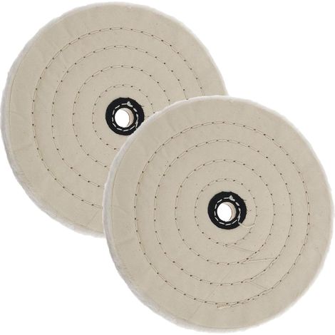 CSPARKV - 2 discos de pulido de algodón en espiral de 180 mm con orificio para eje para lijadoras de banco
