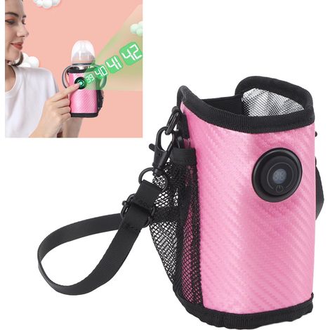 Calientabiberones inteligente: bolsa isotérmica con pantalla digital y 23 ajustes de temperatura – Rosa (1/5)