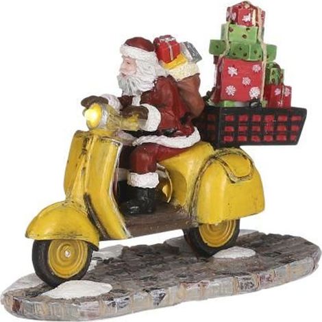 LUVILLE BABBO NATALE IN VESPA ILLUMINATO - L10XW5XH8CM