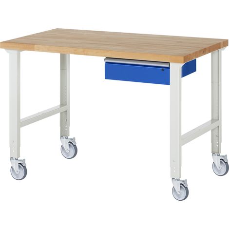 Rau Fahrbare Werkbank höhenverstellbar 7001A1, B1500xT900xH950-1000mm (1/5)