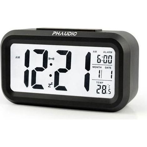 Sveglia digitale - PHAUDIC - Orologio digitale - Funzione snooze - Retroilluminazione - Temperatura (1/4)
