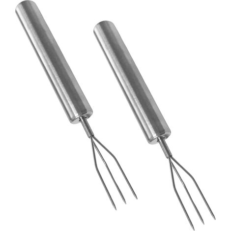 2 Premium-Kartoffelgabeln aus Edelstahl, tragbares Grillwerkzeug, wiederverwendbare Maispickel, zum Schälen, Grillen und Camping