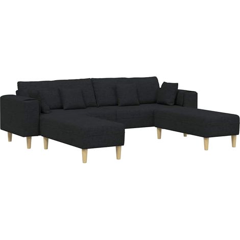 Divano 3 pz Nero Tessuto vidaXL (1/5)