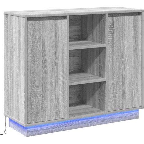 Maison Exclusive - Madia LED Grigio Sonoma 90 x 32 x 75 cm Legno multistrato