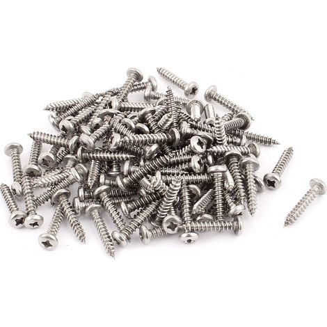 2,9mm x 17mm Kreuzkopf Pan Head Selbstschneidende Schrauben Befestigungen Silber Ton 100 Stücke (...