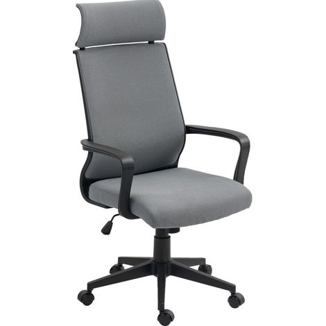 Silla de oficina ergonómica con reposacabezas y reposabrazos, ajustable, gris oscuro MODENUIT (1/5)
