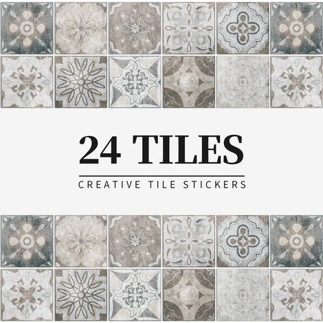 24 pièces Mandala Autocollants muraux en PVC imperméables Décoration murale Autocollants pour carreaux HZ52 2020CM (1/5)