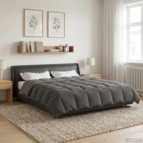 vidaXL Duvet d'hiver Matelassé Gris clair 220 x 240 cm Microfibre (1/5)