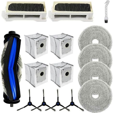 Kit de accesorios para aspiradoras robot ECOVACS Deebot Mini, cepillo lateral principal, filtro HEPA, paño de mopa, bolsas para el polvo, repuestos.