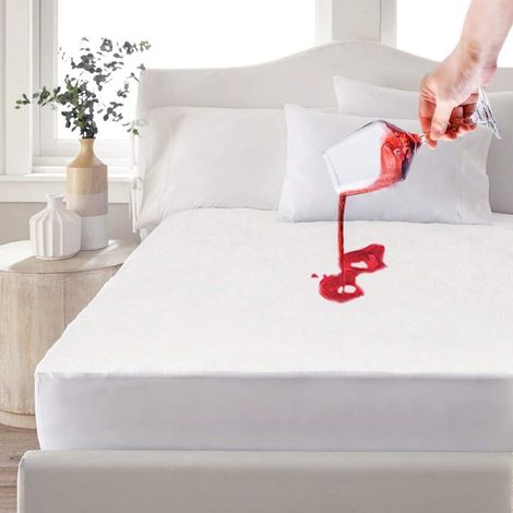 Waterproof Mattress Protector 140 x 190/200 cm, Height 30 cm, Hypoallergenic Fitted Sheet, Highly Breathable, Anti-Shrinkage, New Generation: Protection Against Dust Mite and Bacterial White (1/5)