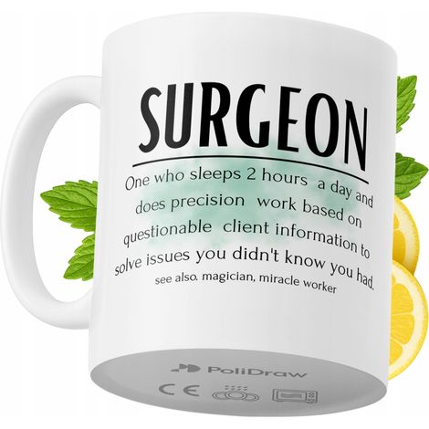 Taza de café/té divertida con diseño de texto humorístico para cirujanos. Taza ideal para cumpleaños, santos y días festivos. Taza premium para ocasiones especiales en casa, la oficina o el trabajo. C (1/5)