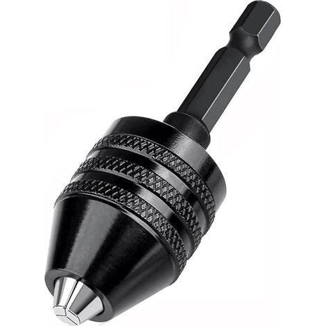 Drill Press Chuck, Hex Shank Keyless Quick Change Drill Adapter (0.3-6.5mm) - (1/5)