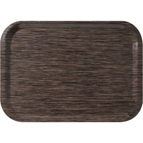 Plateau de service en mélamine Fast Food wengé - 375 x 265 x 50 mm - ROLTEX