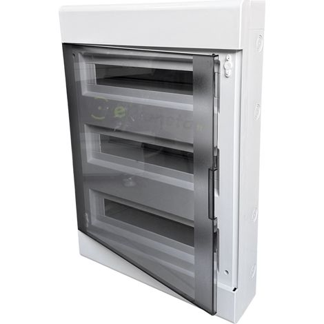 Centralino da parete 54 moduli bianco  con portello trasparente fumè 396x526x112mm IP40 FAEG - FG14454 (1/4)