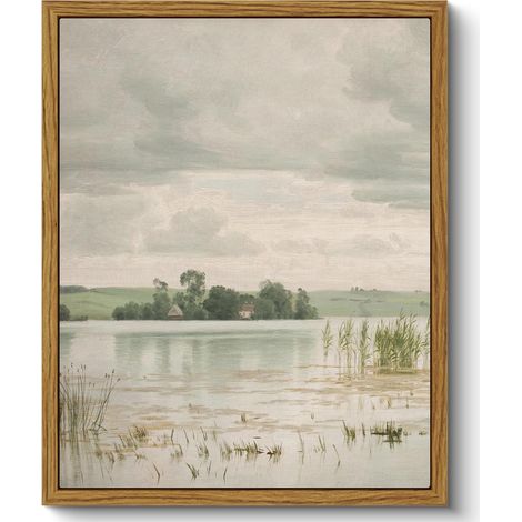 Impression sur toile avec cadre - Décoration murale vintage classique - Pour salon, chambre à coucher, salle de bain, cuisine, ferme - Décoration esthétique - Fleurs côtières - 20 x 25 cm (1/5)