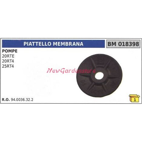 Piattello membrana UNIVERSALE pompa Bertolini 20RTE 20RT4 25RT4 018398